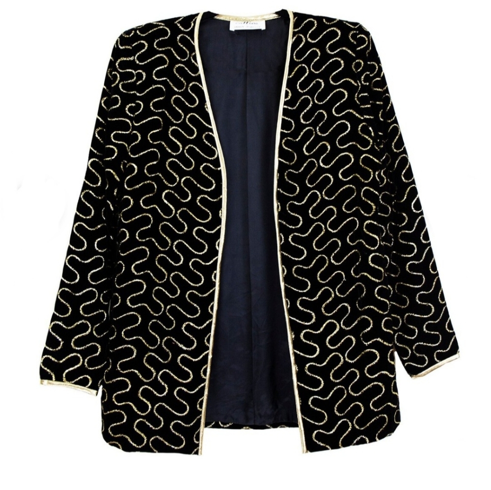 Vintage Black Abstract Blazer/Jacket